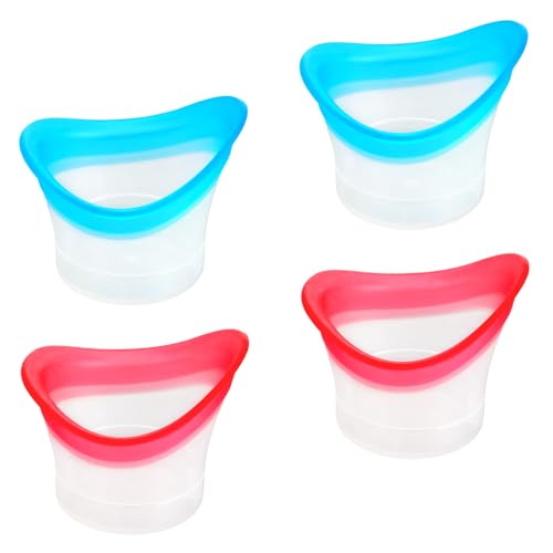 4 Stücke 10ml Silikon Augen Bade Tasse Augenspülung Weiche Augen Waschschale Augendusche Wiederverwendbar Badewanne Tragbare Augenbadewanne Augenreinigung Werkzeug für Brillen Pflege Beruhigung Müder