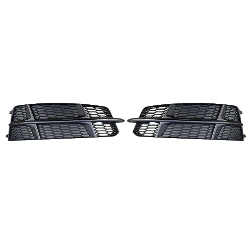 LUISAS Nebelscheinwerfer Gitter für Audi A6 C7 S-Line 2015 2016 2017 2018-4G0807681AN,Vorne Links Rechts Unteren Stoßstange Nebelscheinwerfer Grill Abdeckung Trim,A-Black