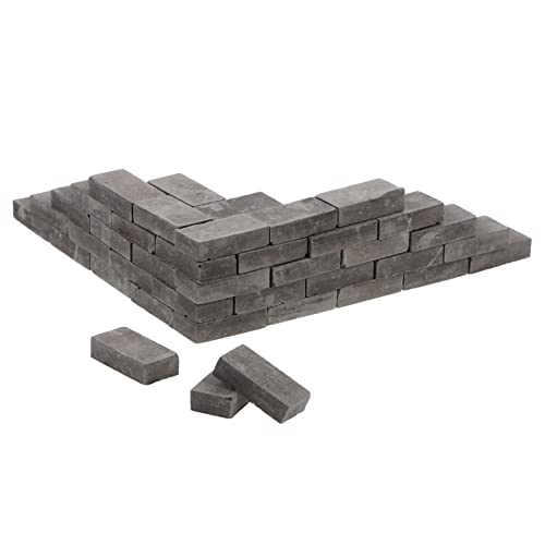 Mini Modellbau Steine 50 Stücke, 1: 16 Grau Zubehör Mini Ziegelsteine, DIY Gefälschte Fairy Garten Mauersteine Basteln Wandziegelsteine Backsteingebäude Set Miniaturziegel Landschaftsbau Zubehör