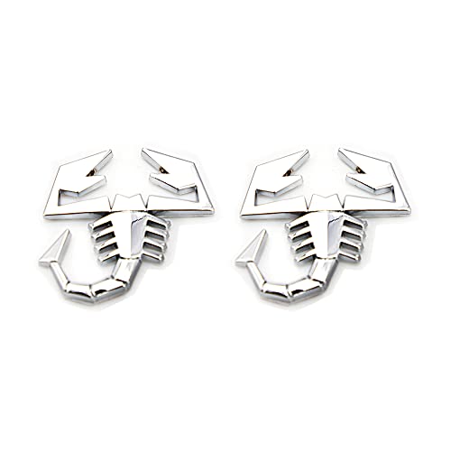 2 Stück Skorpion Emblem Autozubehör 3D Scorpion Auto Aufkleber Abzeichen Emblem Aufkleber(silberfarben)