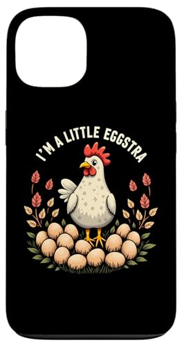 Ich bin A Little Eggstra, lustiger Hühnerbesitzer, Landwirt, Eierproduzent Hülle für iPhone 13