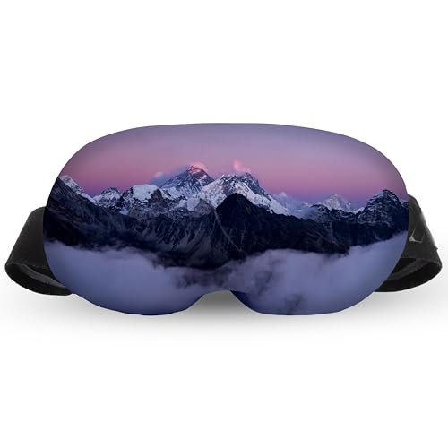 Skibrillenschutz, Case für Snowboard Goggle, Ski Goggle Cover, Winterausrüstung zum Brillenschutz, Brillen Schutzhülle, Zubehör zum Schütz vor Kratzern, Elastisch, Farbe Mountain Dusk [165]