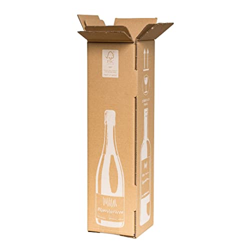 20x Flaschenversandkarton ECO für 1 Weinflasche Weinkarton Flaschenversand PTZ Zertifikat DHL