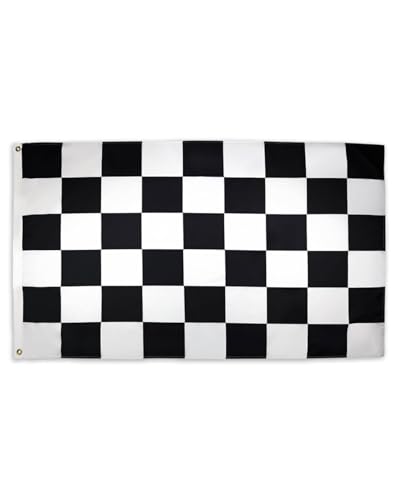 KGDUYC zielflagge,Schwarz und Weiß Kariert Flagge, schwarz weiß kariert,91x150cm, Flagge, Flagge, Rennwagen Flagge, Geburtstagsfeier, Zielflagge, Premium-Flaggen, innen, außen