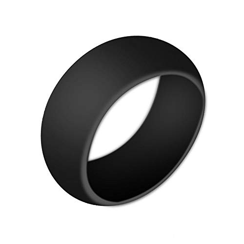 Boolavard Silikon Ehering für Männer und Frauen Preiswerte Silikon Gummiband, 7 Pack, 5 Pack & Singles - Weiß, Grau, Silber, Blau (Schwarz, 10-19.80mm)