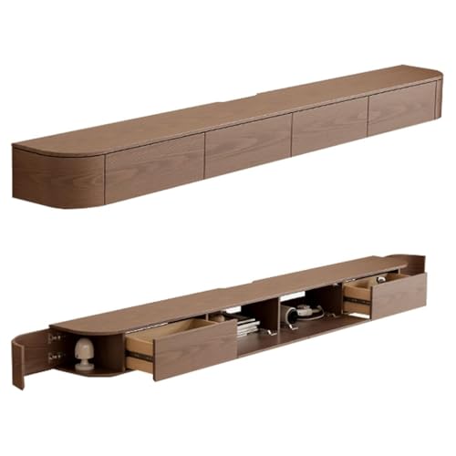 Schwebender TV-Ständer TV-Ständer Kabinett Schwebender TV-Ständer Wandmontiertes Unterhaltungszentrum TV Media Konsole Wandmontierte TV Nit Schwimmenden Schrank TV Stan TV Media(Brown,200*20*30cm)