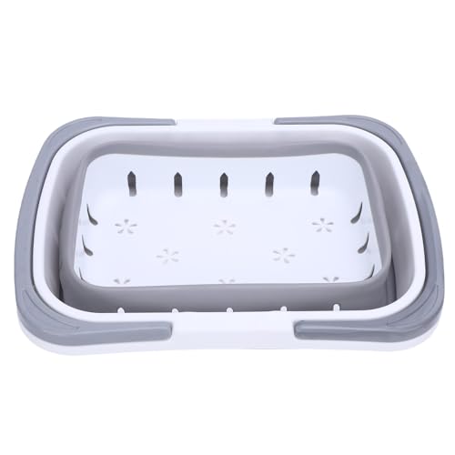 Faltbarer Badespielzeugspeicher Organizer Schnell Drain Trocknen Badewanne Spielzeugkorb Bad Badezimmer Küche Reise Reise (GRAY)
