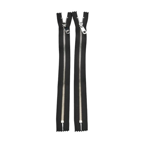 Amykite 2 Stück 15cm Metall Reißverschluß,Ersatzreißverschlüsse,5 mm Nicht teilbar Reißverschlüsse,hochwertige Reißverschluss,für Jeans,Geldbörse,Stiefel,Lederwaren und mehr (Silber)