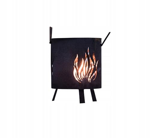 Kapaga - Feuertonne Gartenfeuerstelle aus Cortenstahl – Ø 30cm x 37cm - Robuste Outdoor Feuerstelle & Grill in Rost-Optik, Perfekt für Garten & Terrasse - Feuerkorb