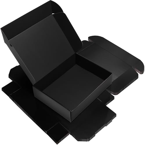 RLAVBL 6 Stück Doppelseitig Schwarze Versandkartons, Maße: 30,5 x 22,9 x 7,7 cm, einfach zu montieren, Ideal für Kleine Unternehmen