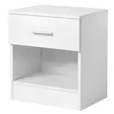 Bonnlo Nachttisch, Kleiner Beistelltisch, Nachtschrank mit Schubladen, Nachtkommode Boxspringbetten, Kommode 30cm breit Schlafzimmer, 39 x 29x 41 cm (1, Weiß)