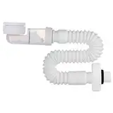 1 1/4 Zoll Siphon, Raumsparsiphon Flexibler Ablaufschlauch 360° Einstellbarer Syphon Waschbecken Abflussrohr mit Geruchsverschluss Austauschbarer Abwasserrohr für Küchenspüle Waschmaschine Badezimmer