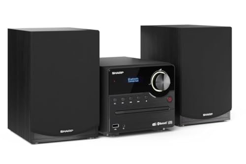 SHARP XLB517DBK Mirco-Soundsystem 45W (Digitalradio mit DAB, DAB+ und UKW/FM-Radio, Bluetooth, USB, CD, MP3), schwarz