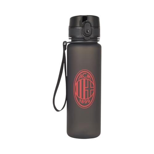 AC Milan Sportflasche mit Tragegriff, 0,5 l, Schwarz, offizielles Produkt