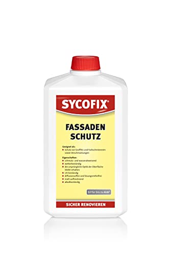 SYCOFIX Fassadenschutz 1 l, UV- und wetterbeständig, atmungsaktiver transparenter Schutz