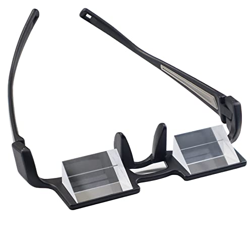 CHANGAR Leichte Prisma-Brille Bett Faule Brille Leichte Spiegelbrille Horizontal liegende Lesebrille 90° Vision Prisma-Brille zum Liegen Lesen und Fernsehen/Handy im Bett ansehen