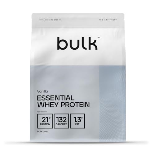 Bulk Essentielles Whey Protein, Protein Pulver, Eiweißpulver, Vanille, 500 g, 14 Portionen, Verpackung Kann Variieren
