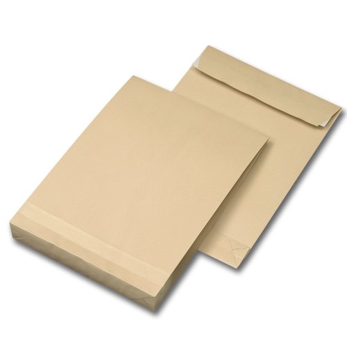 50 Faltentaschen Versandtaschen DIN C5 162 x 229 x 40 mm braun 120 g/m²