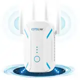 COTDLNK 2025 WLAN Verstärker für zu Hause WLAN Repeater WiFi Booster 1200Mbit/s WiFi Internet Verstärker mit Ethernet-Anschluss Dualband 2,4 GHz und 5 GHz, EU-Stecker
