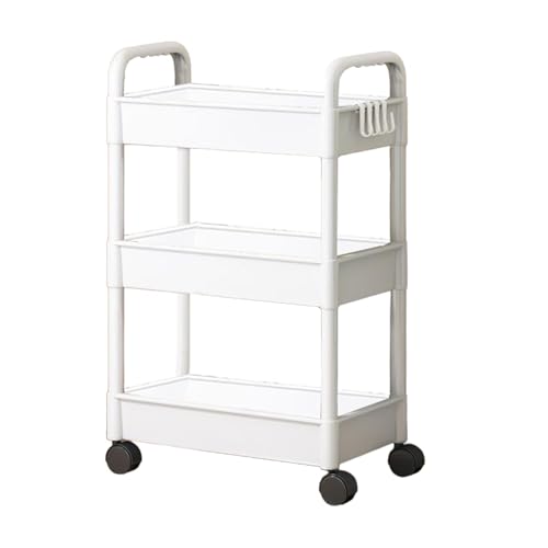 Eoixuqba Aufbewahrung Rollwagen, 69x33x22cm Küchenwagen Mit 3 Ebenen, Küchenregal Auf Rollen, Aufbewahrungsregal Rollwagen Organizer, Für Snackwagen, Beweglicher Aufbewahrungsorganisator Für Bücherwag
