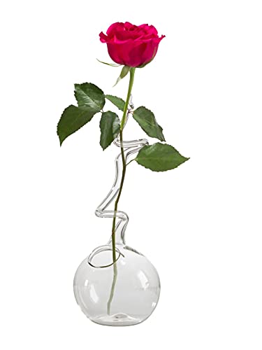 Rosenvase Klarglas Lauschaer - Glasartikel Handarbeit - mundgeblasen