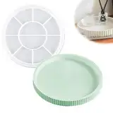 Forhandy Silikonform Schale, Silikonformen Gießformen Tablett Silikonform Teller, Gießform Silikon mit Rillen, Gießform Teller Tablett für Herstellung von Obst Tee Tablett Schmuck Teller Handwerk