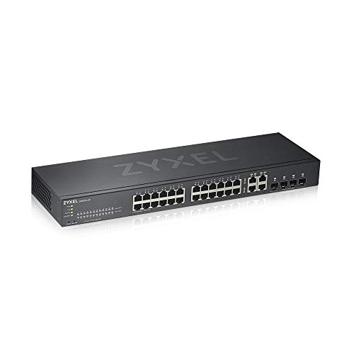 Zyxel Nebula Gigabit Ethernet Smart-Managed Switch mit 24 Ports –ohne Lüfter mit vier Gigabit-Combo-Ports und Hybrid Cloud-Modus, Lifetime Garantie [GS1920-24v2]