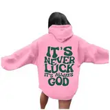 Generisch 2025 Kapuzenpullover mit Buchstabendruck für Damen, langärmlig, mit Taschen Fleecejacke Damen Ohne (Purple, S)