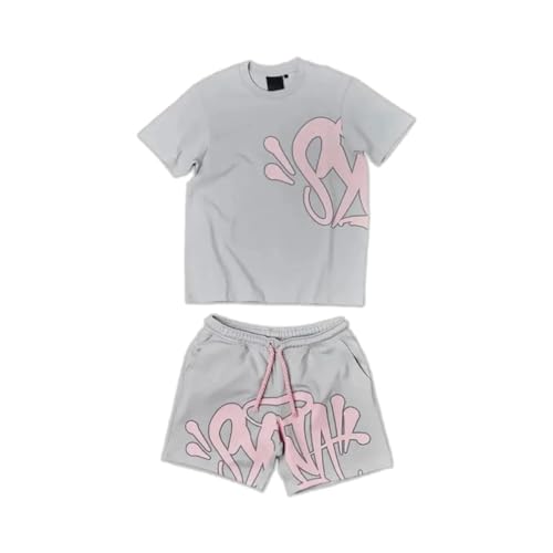 LaoZan Syna World Graphic T-Shirt and Shorts Summer Casual Outfit Pure White Y2K Set