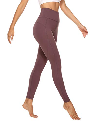 JOYSPELS Sporthose Damen Sportleggins Lang Leggings Yogahosen, Braunrot, S