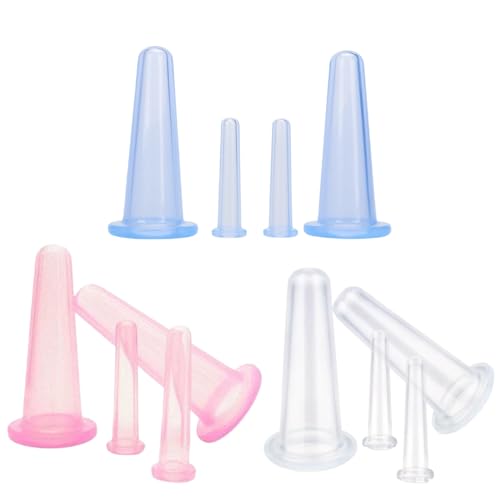 Gesichtsschröpf-Set für Gesicht, 12-teiliges Set, Teint-Saugnapf, medizinische Qualität, Gesichtsschröpfen für Gesicht, natürliche Silikon-Saugnäpfe
