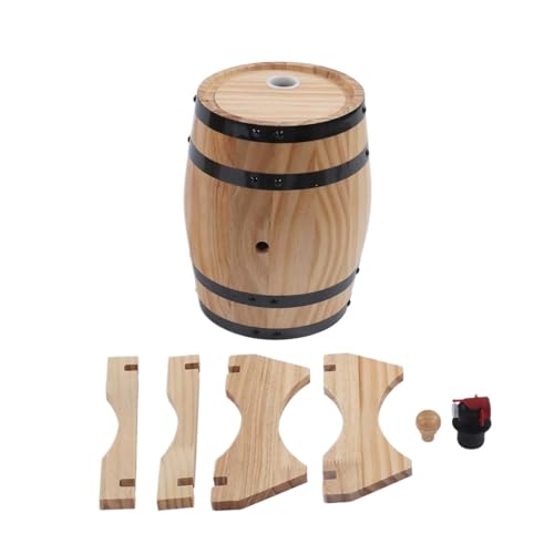 FonHNDG Milchtransportfass 1L 3L 5L Kiefer Weinfass Spezialspender Eimer Bierfässer mit Ständer for Grillladen Milcheimer Krug(5L)