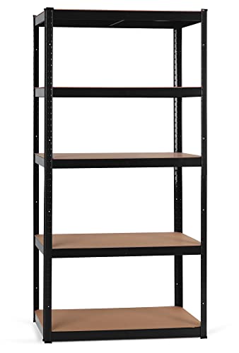 Stagecaptain HR-175 BK Heavyrack Lagerregal - 5 variabel montierbare Böden - Lackierte Metallkonstruktion - auch als Werkbank umbaubar - Tragkraft pro Boden: 175 kg - Tragkraft gesamt 875 kg - Schwarz