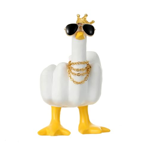 KIAYOO Mittelfinger Ente,Auto Deko Stinkefinger Middle Finger Duck You Harz-EntenstatueZuhause Büro Dekoration Statuen Lustig Geschenk Für Ihn Sie Männer Frauen Freunde Freund Geburtstag Weihnachten