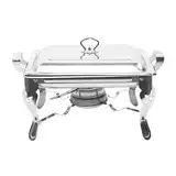 Edelstahl Speisewärmer Chafing Dish Wärmebehälter Warmhaltefach Mit Deckel für Partys und Firmenveranstaltungen 6L