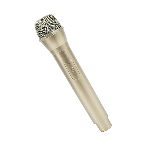 Mikrofon Gold, Akozon Mikrofon Attrappe, Mikrofon Karneval Realistisches Prop-Kunststoff-Mikrofon für Karaoke-Spaß-Bühne oder Kostüm-Requisite Geburtstagsfeier Begünstigt (Golden​)