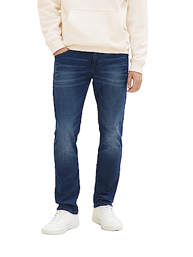 TOM TAILOR Denim Herren 1008286 Aedan Straight Jeans, 10281-Mid Stone Wash Denim, 32W / 32L
