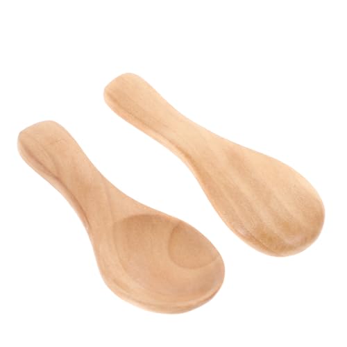IMIKEYA 2St Holzwürze Mehlschaufel Holzschaufel Badezubehör Holz Honig Teegeschirr Zubehör Löffel Mini-Holzlöffel Handbuch Süssigkeit Löffel mit kurzem Griff Teelöffel Rührlöffel Hölzern