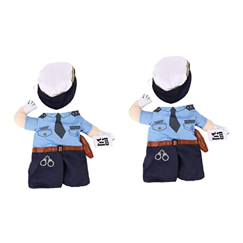 Supvox 2St Haustier Katze lustiges Kostü tierkostüme Tier kostüme cat Costume Haustier Katze Polizeibekleidung Kleidung für kleine Haustiere Katzenkleidung Haustier-Cosplay-Zubehör Stoff