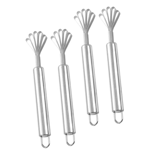 OUNONA 4 Stück Fleischschaber Aus Kokosnuss Kokosnuss-schredder Kokoswerkzeug Schaber Für Geraspelte Kokosnuss Schaber Aus Edelstahl Kokosraspel Silver Rostfreier Stahl