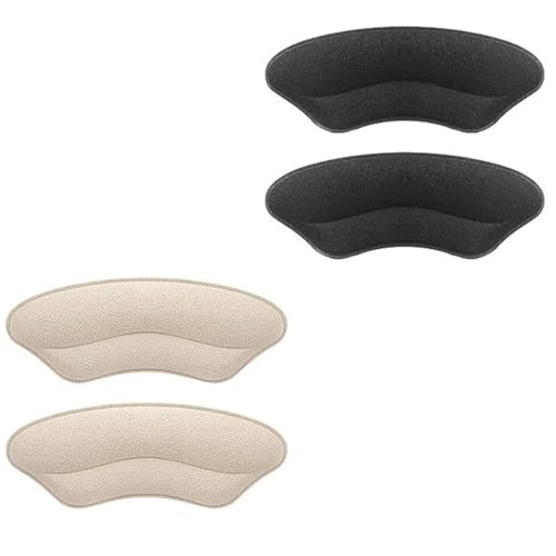 Fersen-Komfort-Pads, 2 Paar, Schuhgriff-Einlagen für bessere Passform, weiche Schaumstoffkissen für Schuhe, selbstklebende Fersenschoner