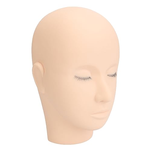 Wimpernverlängerungs-Puppenkopf, Training von 3-lagigen Wimpern, Simulierter Weicher Wimpernverlängerungs-Mannequin-Kopf für Kosmetikgeschäfte für Anfänger (Rosa)