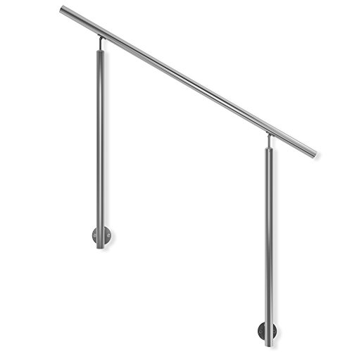DOLLE Geländer Edelstahl Hauseingang seitliche Montage 2 Pfosten Länge 150 cm Höhe 100 cm witterungsbeständig