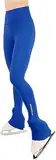 Generisch Eiskunstlaufhose Farbige Streifen Dehnbare Eislaufhose für Mädchen und Damen Eiskunstlaufhose Warme Strumpfhose Hose Plus Samt Skating Pants,Blau,M