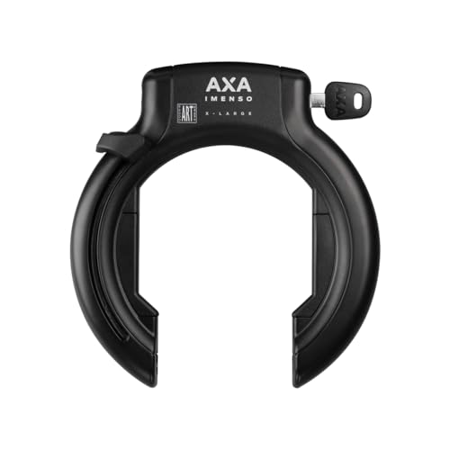 AXA Imenso X Large Rahmenschloss, Schlüssel nicht Abziehbar, 92 mm Breite Öffnung, Sicherheitsstufe 12, Kombinierbar mit Einsteckkette, Rot/Weiß