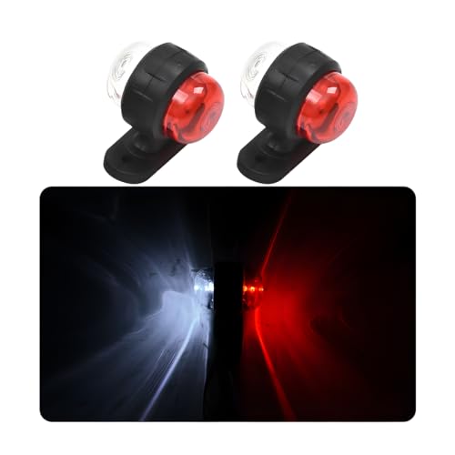 CGEAMDY 2 Stücke LED Anhänger Begrenzungsleuchten, Wasserdichte LED Seitenmarkierungsleuchten, LED Gummi Seitenleuchten, Universal Dekoratives Außen Zubehör Für LKW, PKW, Wohnmobil, Wohnwagen