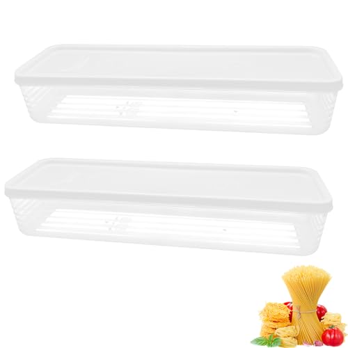 MEIYAXINWIN 2 Stück Spaghetti Aufbewahrung Liegend, Pasta-Aufbewahrungsbehälter Klarer Nudel Aufbewahrung mit Deckel BPA-frei, Pastabehälter Spaghetti-nudelbehälter für Pasta, Müsli, Snack Storage