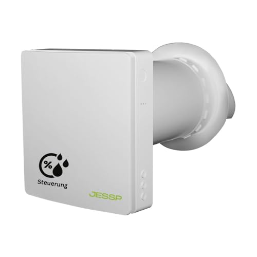 JESSP Dezentrale Wohnraumlüftung – 97% Wärmerückgewinnung, Luftfeuchte-gesteuert, WLAN, F7-Filter, Motorgesteuerte Verschlussklappe, Ø160mm, 60m³/h, leise, energieeffizient, 5 Jahre Garantie