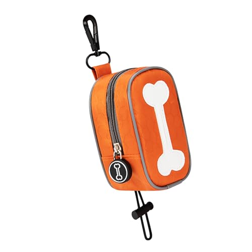 Hundekotbeutelhalter für die Leine, Hundekotbeutelspender, Langlebiger Kotbeutelhalter für Leinen, Hundekotbeutelhalter (ORANGE)