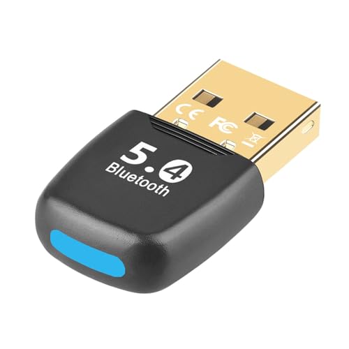 Powice Bluetooth Adapter PC, 5.4 Bluetooth Dongle,USB Bluetooth Adapter,Bluetooth Stick für PC Maus, Tastatur, Kopfhörer, Handy, Tablet, Controller, USB Bluetooth Dongle für Windows 11/10/8.1